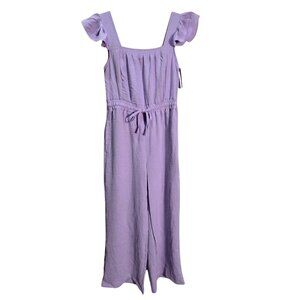 NWT | Girls' Ruffle Jumpsuit | Wide Leg | Textured Lavender | 8Y